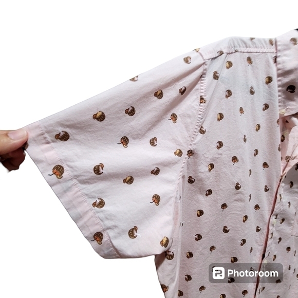 XXL Slim Pink Coconut Print Tropical Hawaiian Men's Shirt VCAY Party Summe - Picture 4 of 6